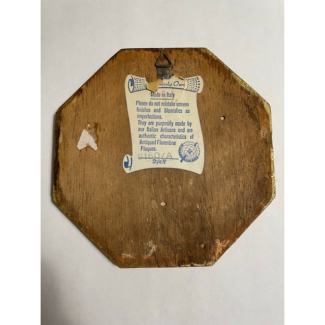 Vintage Florentine Small Wooden Plaque For Sale In Chicago - Image 6 of 6