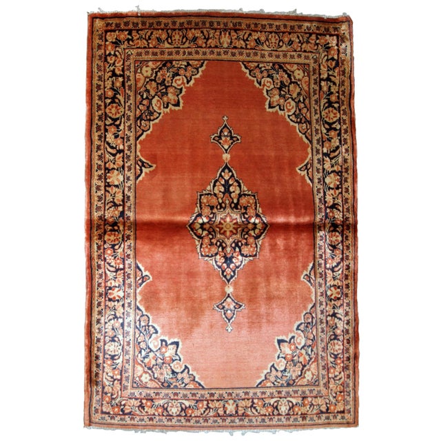 1920s Handmade Antique Persian Sarouk Rug 3.5' X 5.3' For Sale In New York - Image 6 of 6