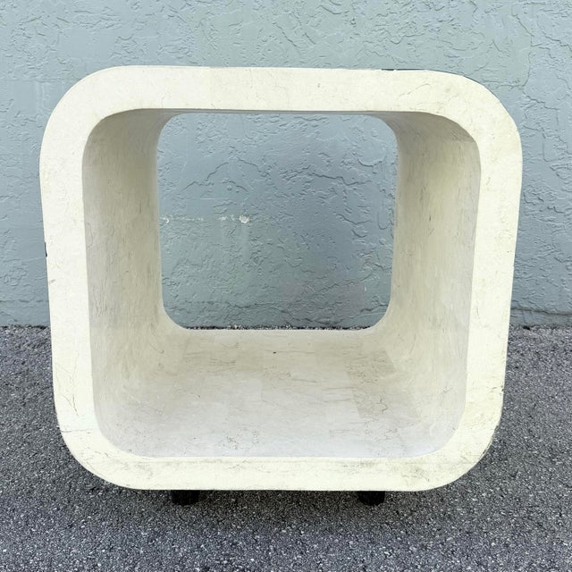 Postmodern Postmodern Abstract Tessellated Stone Waterfall Side Table For Sale - Image 3 of 8
