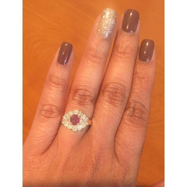 2020s Roshe Jewels Ruby Ring With Natural Diamonds 14Karat Yellow Gold Ring 1.75 Carat, Size 7 For Sale - Image 5 of 8