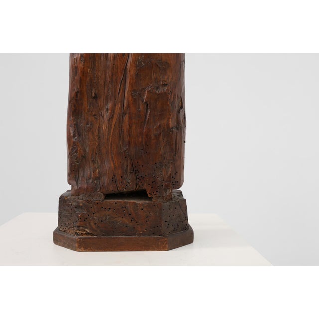 18th Century Carved Wooden Sint-Cornelius Figure with Papal Tiara and Triple Cross Staff, 1800s For Sale - Image 17 of 18