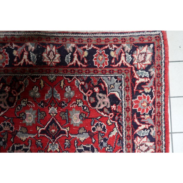 1950s, Handmade Vintage Persian Hamadan Rug 4.3' X 6.4' For Sale - Image 9 of 12