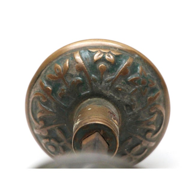 Early 20th Century Antique 1890s Bronze Lockwood Vernacular Entry Door Knobs For Sale - Image 5 of 5