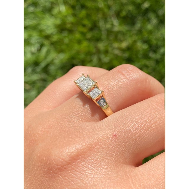 Metal The Niebla: Ladies Diamond Engagement Style Ring in Yellow Gold For Sale - Image 7 of 8