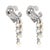 Contemporary 1950s Pair of Mid Century Diamond Pearl 18k White Gold Clip-on Drop Earrings For Sale - Image 3 of 6