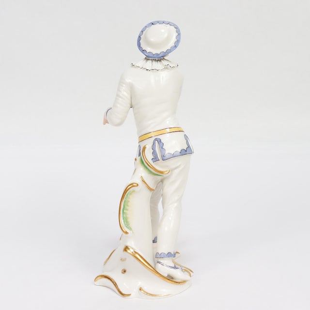 Late 20th Century Nymphenburg Porcelain Commedia Dell'Arte Figure of Pierrot For Sale - Image 5 of 12