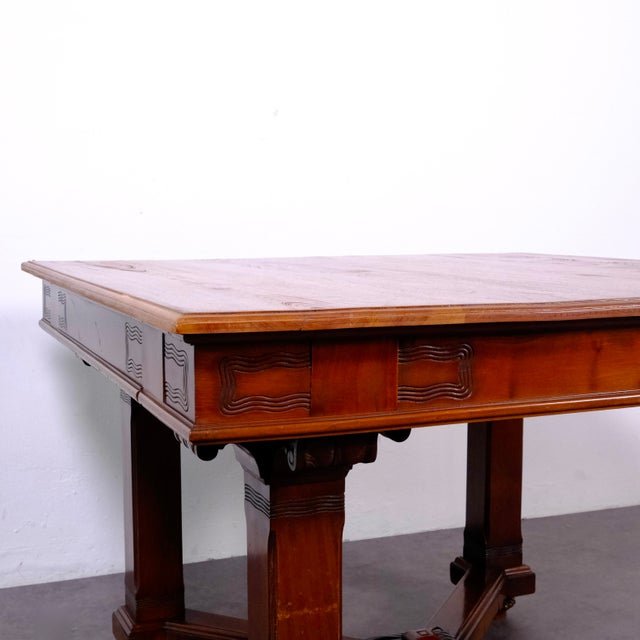 Antique Art Nouveau Table in Wood, Early 1900s For Sale - Image 5 of 18