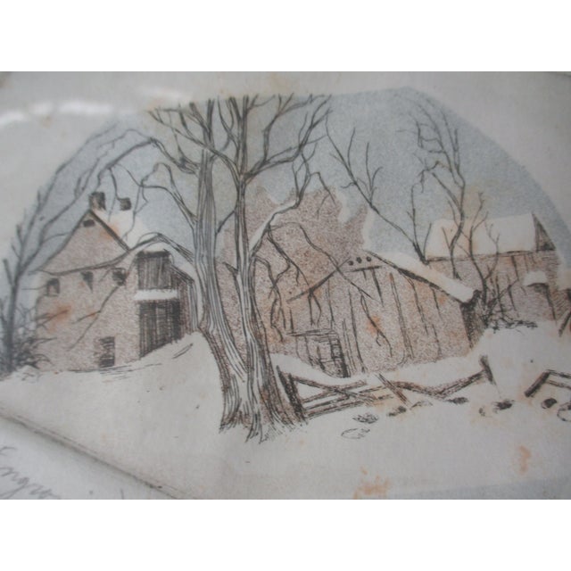 Vintage Christmas "Reflections" Artist Pencil Signed Limited Edition Engraving 3 / 500 For Sale - Image 4 of 11