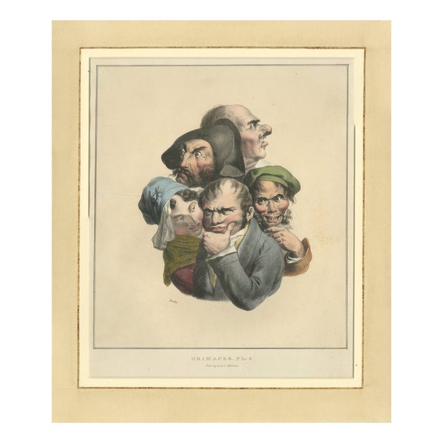 Louis-Léopold Boilly, Grimaces Plate, 1823, Lithograph For Sale
