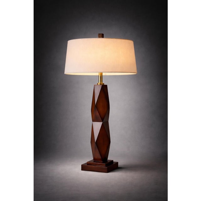 Plastic Late 20th Century Architectural Faceted Table Lamps — a Pair For Sale - Image 7 of 9