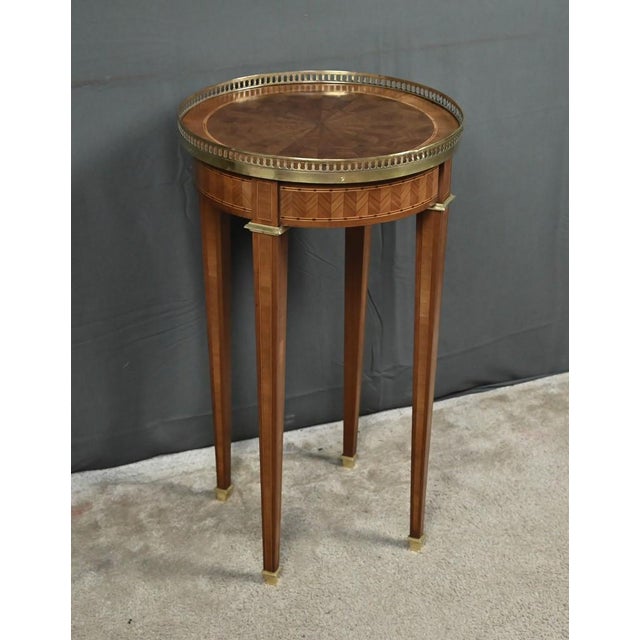 Antique Louis XVI Style Marquetry Side Table, 1890s For Sale - Image 3 of 13