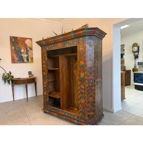 Tyrolean Farmhouse Hand-Painted Bookcase For Sale - Image 5 of 18