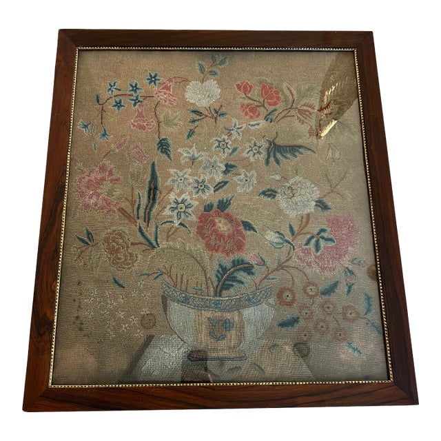 Scottish 18th Century Tapestry Needlework Framed For Sale