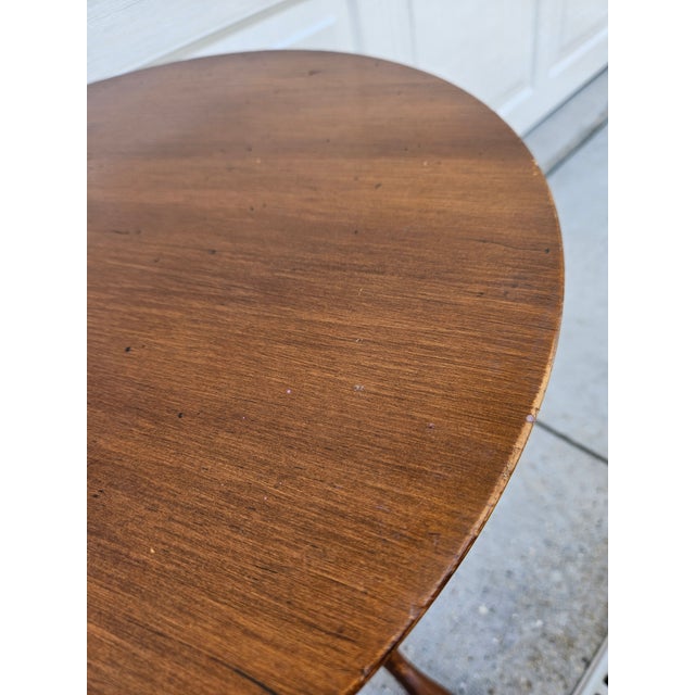 Wood Pine Shop Original Round Pedestal Side Table 18" Diameter For Sale - Image 7 of 12