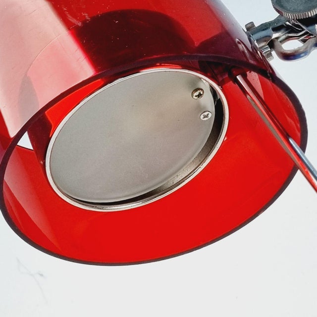 Vintage Red and Chrome Table Lamp, 1980s For Sale - Image 11 of 14