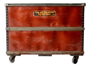 Vintage Industrial Rolling Bin Cart