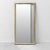 1970s wall mirror. Brass frame. Mirrored and clear glass centerpiece. Good condition, shows signs of wear. See photos.