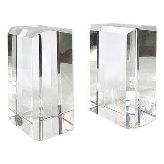 1960s Ritts Astrolite Lucite Bookends For Sale