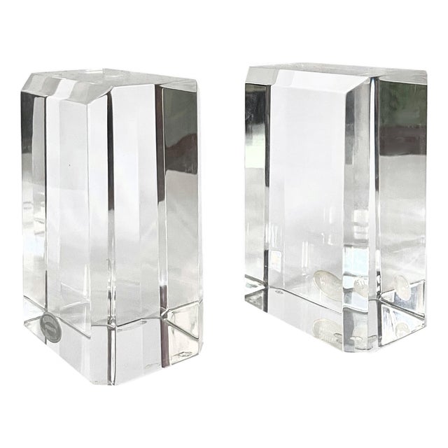 1960s Ritts Astrolite Lucite Bookends For Sale