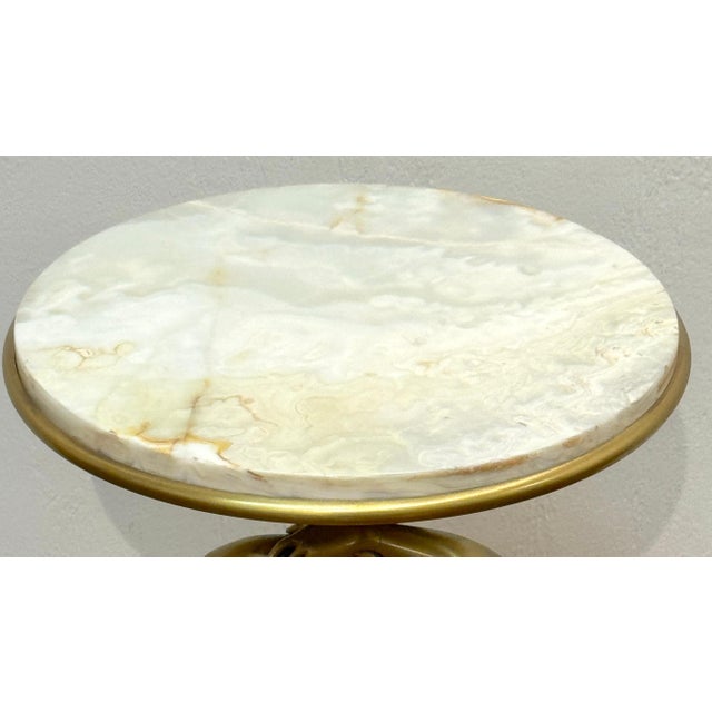 French Belle Époque Gilt Brass & Onyx Satyress Caryatid Pedestal, Circa 1900s For Sale - Image 12 of 18