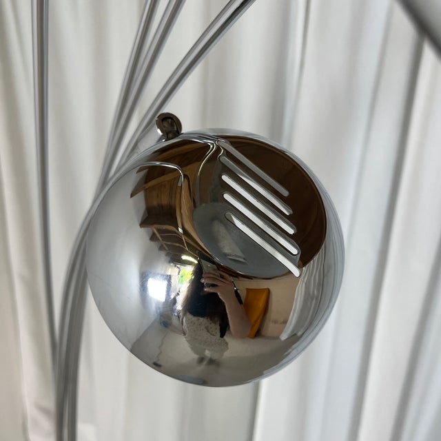 Arc Floor Lamp with Tree-Shaped Base and Five Lights, 1990s For Sale - Image 15 of 18