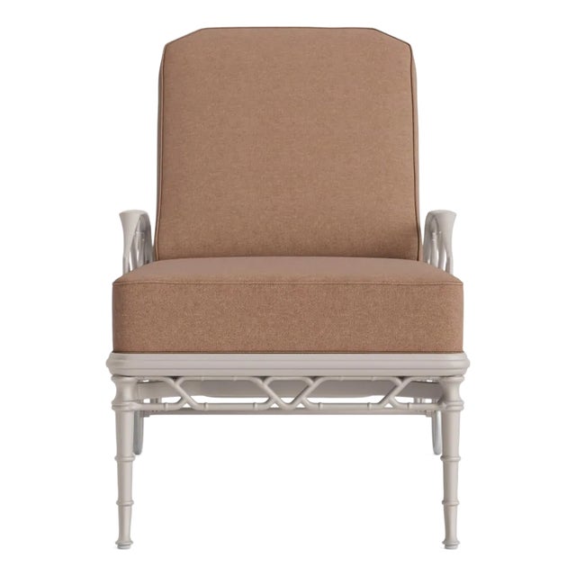 Brown Jordan Calcutta Adjustable Chaise Lounge, Dove frame with Fusion Clay fabric For Sale