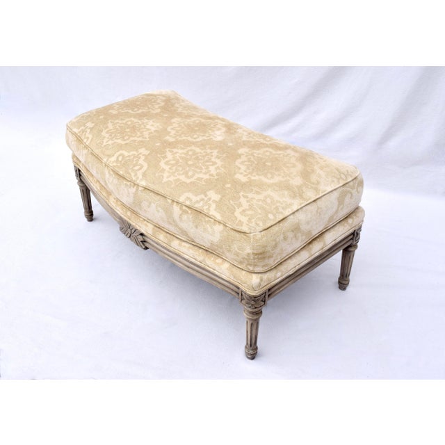 French Louis XvI Style Marquise Loveseat & Ottoman For Sale - Image 12 of 12