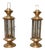 Vintage Etched Glass 6-Sided Candle Lanterns, 1970, Set of 2 For Sale