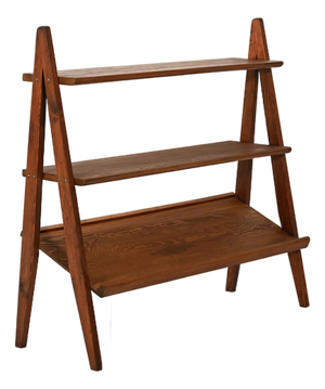 Small Vintage Bookcase with Magazine Rack, 1950s