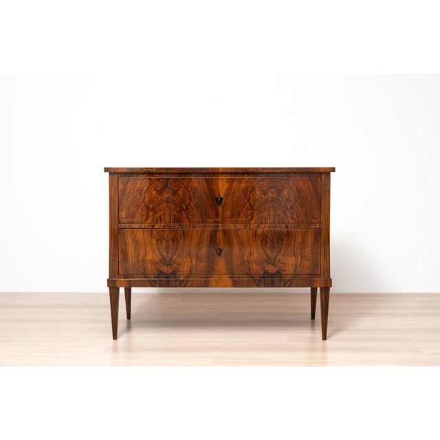 Biedermeier French Polished Walnut 2-Drawer Commode, Germany, 1850 For Sale - Image 15 of 15