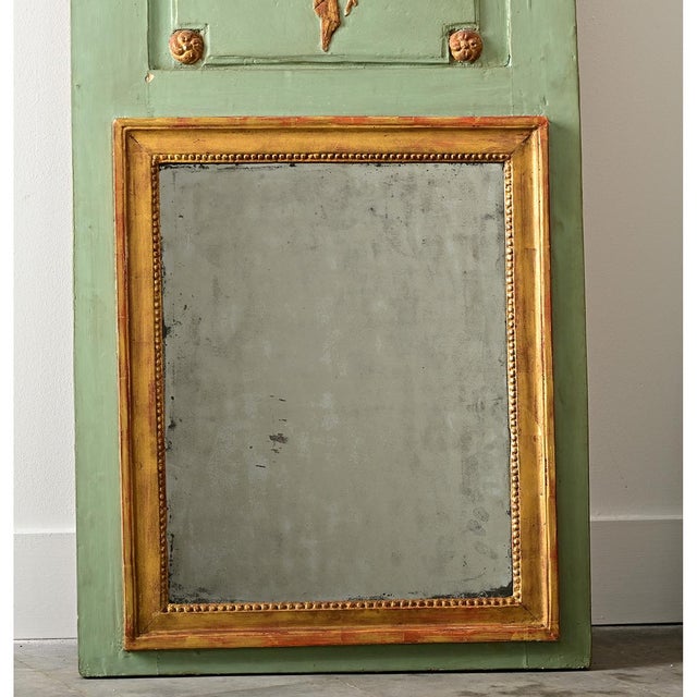 Chinoiserie French 18th Century Painted Parcel Gilt Chinoiserie Trumeau For Sale - Image 3 of 7