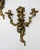 1920s 1920s Pair of 3 Arm Rococo Style Candle Sconces in Brass For Sale - Image 5 of 8