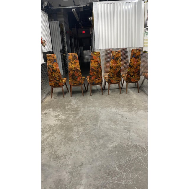 1960s Attributed to Adrian Pearsall High Back Slim-Jim Chairs Model 2051c for Craft Associates Set of 5 For Sale - Image 11 of 11