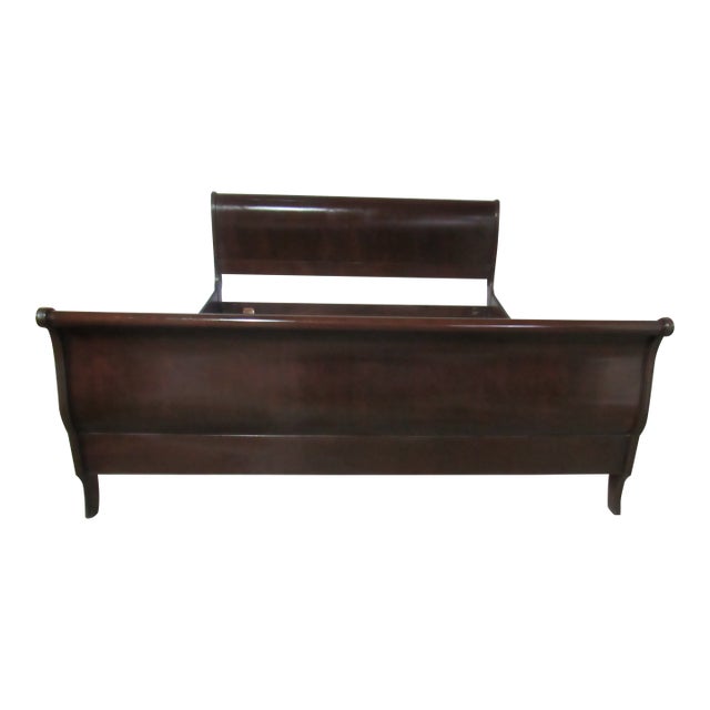 Ethan Allen Georgian Court Cherry King Bed Sleigh Designer For Sale