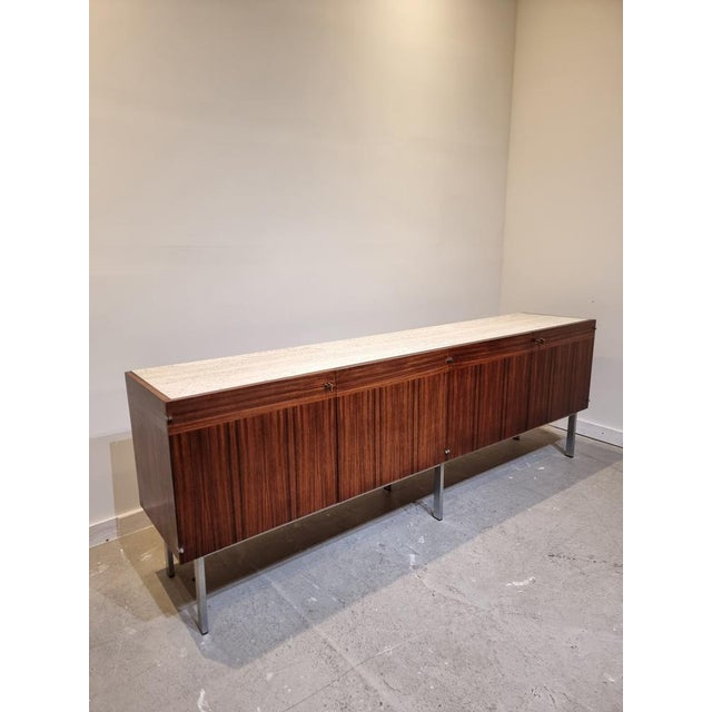 Sideboard with Travertine Top attributed to Etienne Fermigier, France, 1961 For Sale - Image 12 of 17