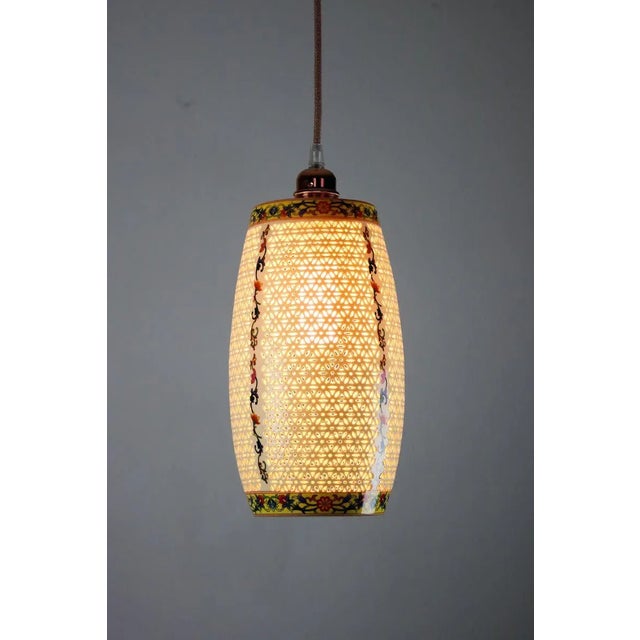 1980s Oriental Ceramic Pendant Lamp, 1980s For Sale - Image 5 of 13