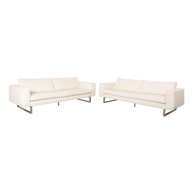 WK 620 4-Seater Sofas in Cream Leather from WK Wohnen, Set of 2 For Sale