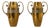 Art Nouveau Brass Floral Vases, France, 1930, Set of 2 For Sale