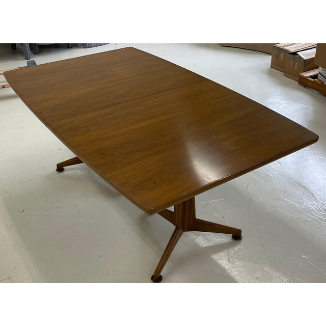 Walnut Two Pedestal Dining Table with 3 Leaves For Sale In New York - Image 6 of 12