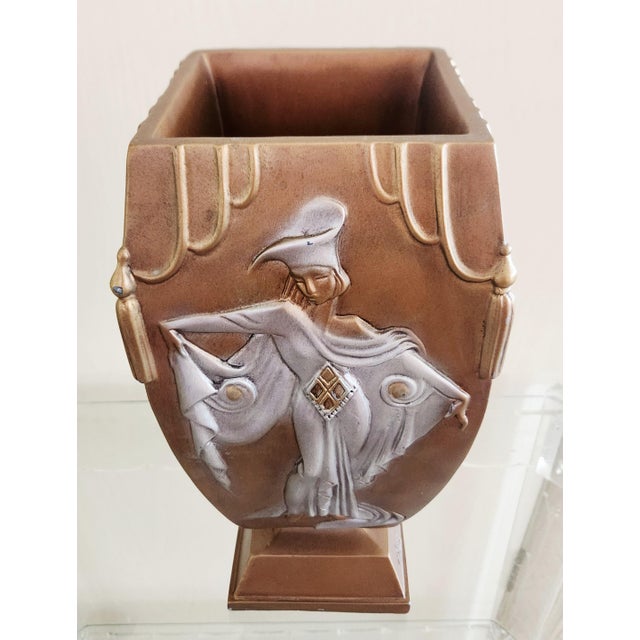 Gold Art Deco Elegant Ladies Vase Austin Productions For Sale - Image 8 of 11