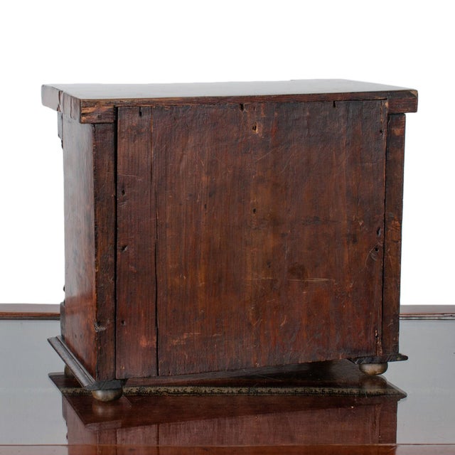 Scottish Miniature Burl Wood Chest of Drawers For Sale - Image 10 of 11