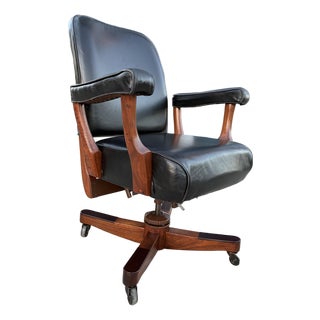 Antique Leather Desk Chair From the Sikes Company Inc. For Sale