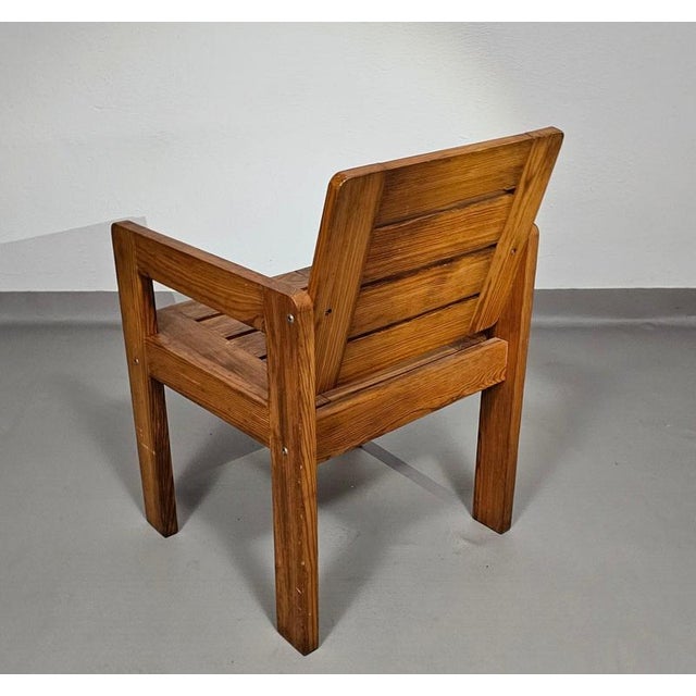 Pine Chair with Foldable Seat, 1970s For Sale - Image 4 of 18