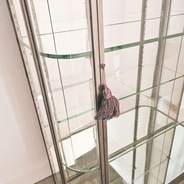 1920s Brushed Steel Mirrored French Display Case / Vitrine, Circa 1920 For Sale - Image 5 of 7