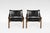 Vintage Scirocco Safari Lounge Chairs in Black Leather and Wood by Arne Norell for Arne Norell AB, 1960s, Set of 2 For Sale - Image 3 of 5