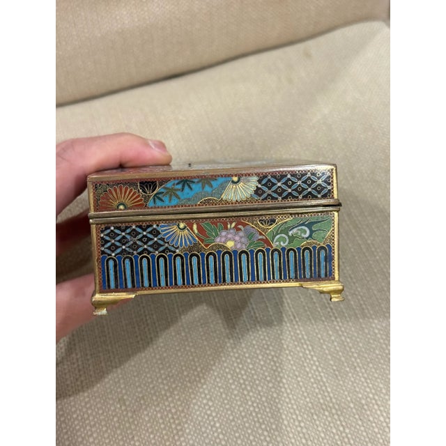 Japanese Cloisonne Enamel Dragon Trinket Box Attributed to Inaba Meiji Period For Sale - Image 9 of 12