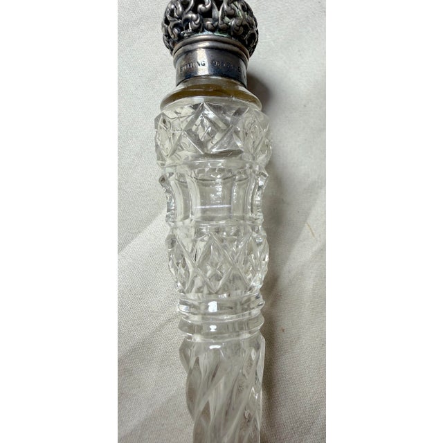 19th Century Antique 19th Century Unger Brothers Sterling Silver Cut Crystal Perfume Bottle For Sale - Image 5 of 12