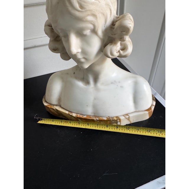 Late 20th Century Heavy Marble Sculpture of a Young Girl Bust 12"x12" - 33 Pound For Sale - Image 13 of 14