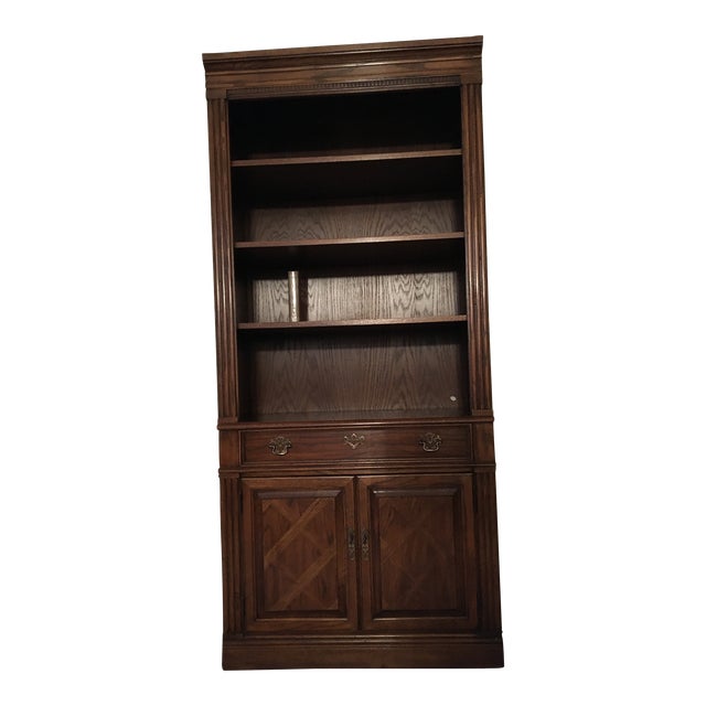 1990s Thomasville Oak Bookcase Chairish