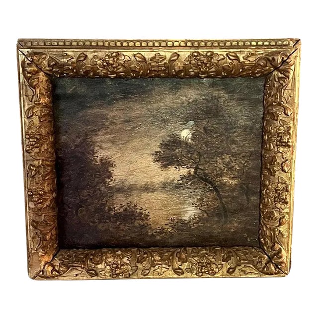 Ralph Albert Blakelock Oil on Canvas Evening Landscape With Moon For Sale